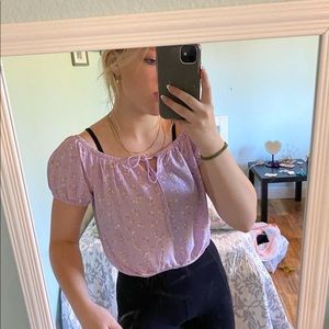 Cropped purple blouse